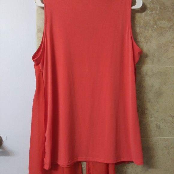 Ny Collection LG coral flowy fly away blouse tank - Picture 4 of 5
